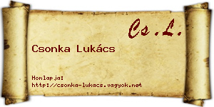 Csonka Lukács névjegykártya